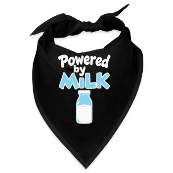 Powered by Milk - Milchflasche Baby Spruch - Bandana - Schwarz - Vorne