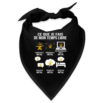 Was ich in meiner Freizeit mache Schmiede und Amboss - Bandana - Schwarz - Vorne