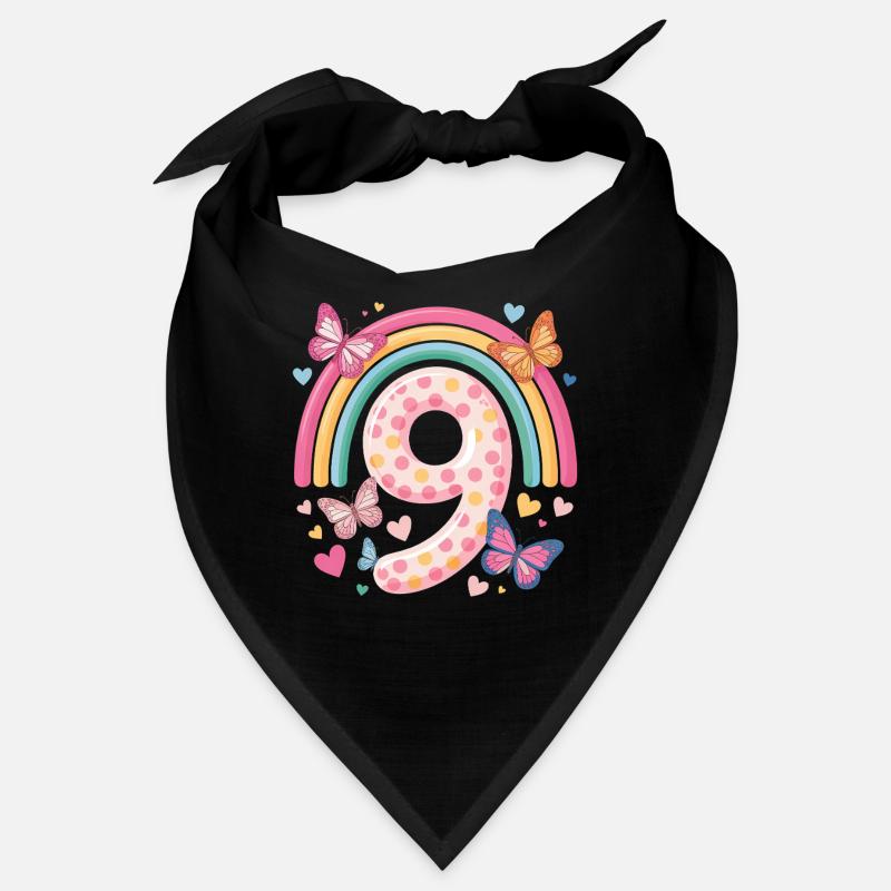 Regenbogen Schmetterling 9. Geburtstag Mädchen Bandana