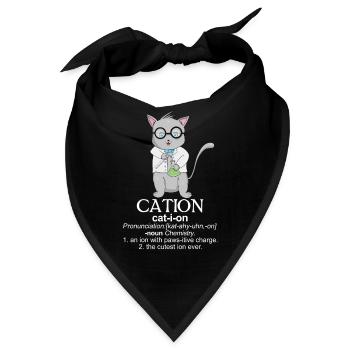 Verspieltes akademisches Katzen-T-Shirt - Bandana - Schwarz - Vorne