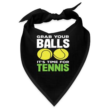 Tennis Spieler: Schnapp Deine Bälle Es Ist Zeit - Bandana - Schwarz - Vorne