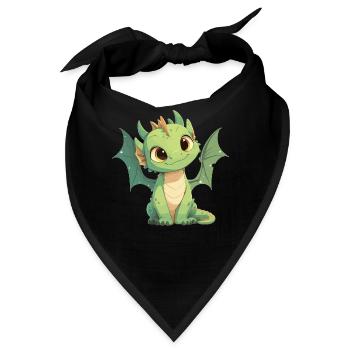 Drachen Drache - Bandana - Schwarz - Vorne