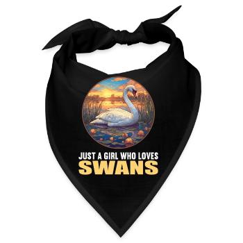 Schwäne Schwan - Bandana - Schwarz - Vorne