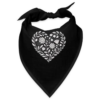 Blumenherz Muster Florist - Bandana - Schwarz - Vorne