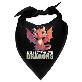 Drachen Drache - Bandana - Schwarz - Vorne