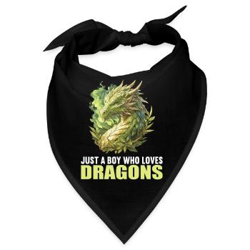 Drachen Drache - Bandana - Schwarz - Vorne