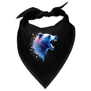 Brüllender Bär Kopf Wildnis Energie - Bandana - Schwarz - Vorne