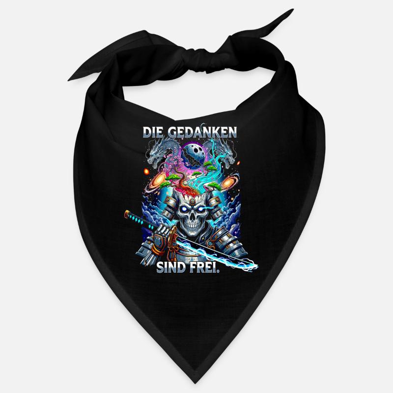 Thoughts Are Free Skull Samurai Bandana