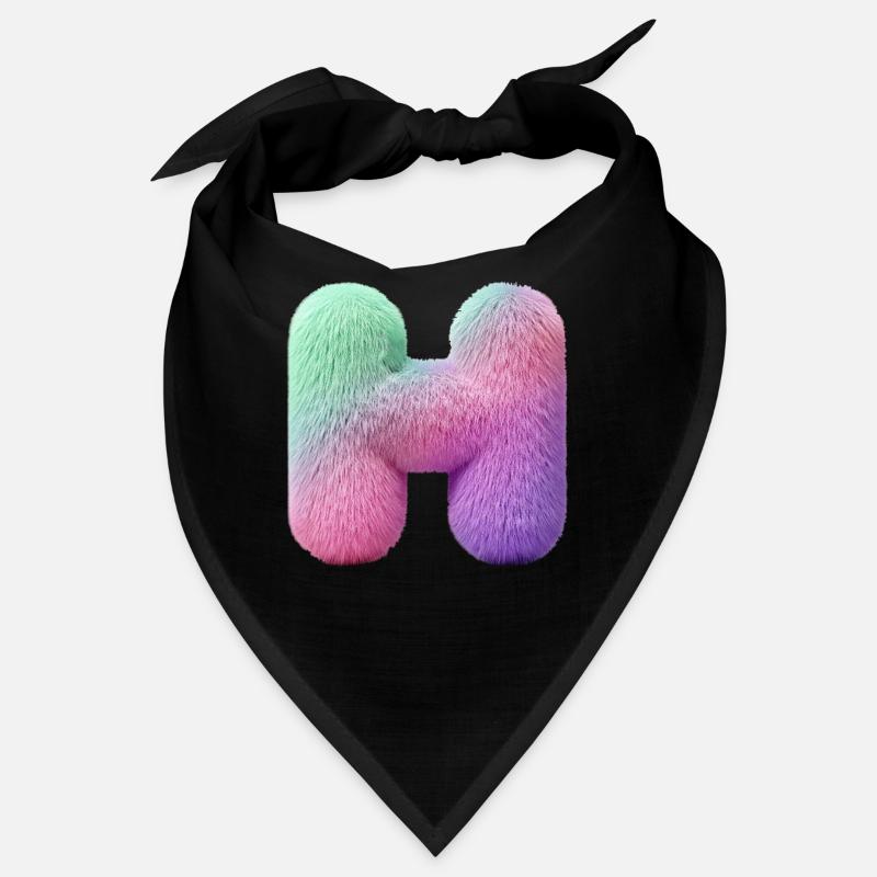 Letter H in pastel fur look and color gradient Bandana