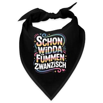 Schon Widda Fümmen Zwanzisch 50. Geburtstag - Bandana - Schwarz - Vorne