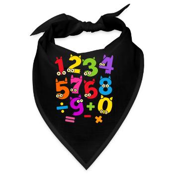 Zahlentag Lebendiges Zahlenmonstermuster - Bandana - Schwarz - Vorne