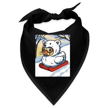 Winterschneemobil mit Sprechende Ente Bärenkostüm - Bandana - Schwarz - Vorne
