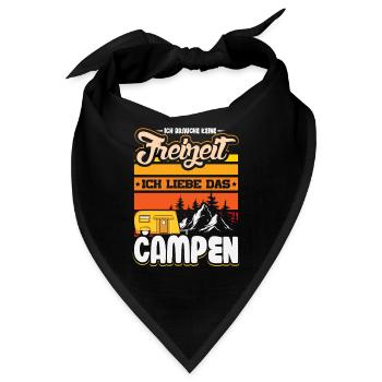 Camper Camping Wohnwagen Spruch - Bandana - Schwarz - Vorne