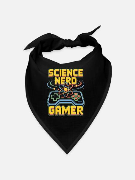 Science Nerd Gamer Atom Controller Wissenschaft - Bandana - Schwarz - Vorne