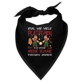 Weihnachtsgeschenk Plätzchen Lebkuchen Wichteln - Bandana - Schwarz - Vorne