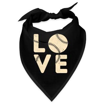 Liebe Baseball Vintage Geschenk - Bandana - Schwarz - Vorne