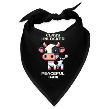 Klasse: Friedlicher Tank | Kuh Humor - Bandana - Schwarz - Vorne