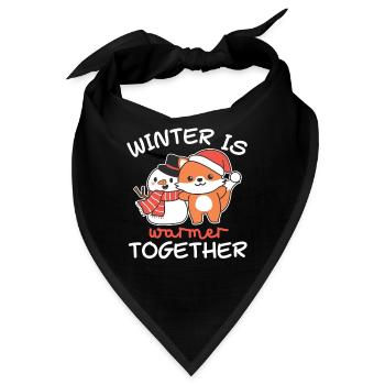 Fuchs Winter is warmer together Schneemann - Bandana - Schwarz - Vorne