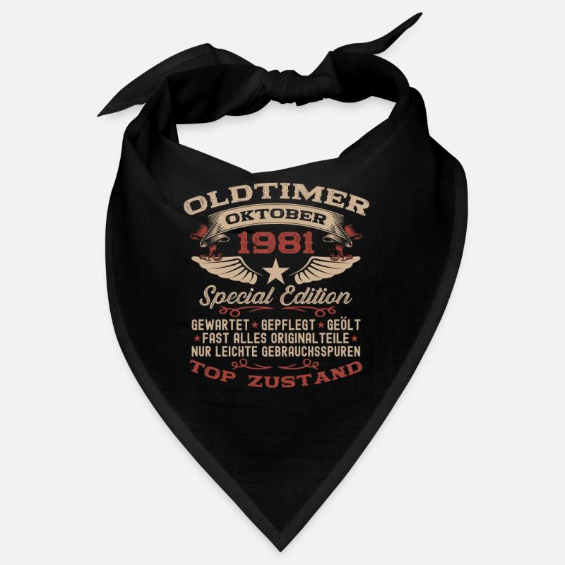 44. Geburtstag Geschenk Oldtimer Oktober 1981 Bandana