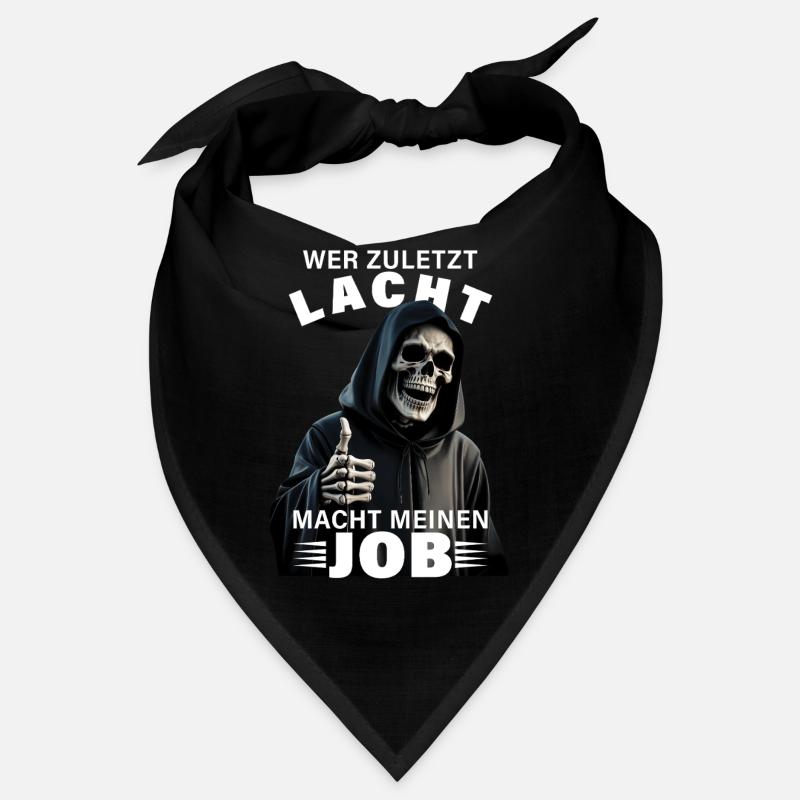 Who Laughs Last Grim Reaper Death Halloween Saying Bandana