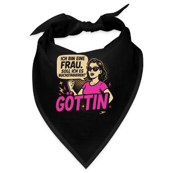 Selbstbewusste Feministische Illustration - Bandana - Schwarz - Vorne
