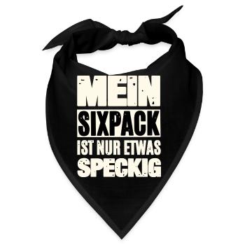 Lustiger Sixpack Spruch - Bandana - Schwarz - Vorne