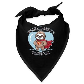Meine Superkraft? Nichts Tun Faultier - Bandana - Schwarz - Vorne