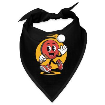 Funny Table Tennis Cartoon - Bandana - Schwarz - Vorne