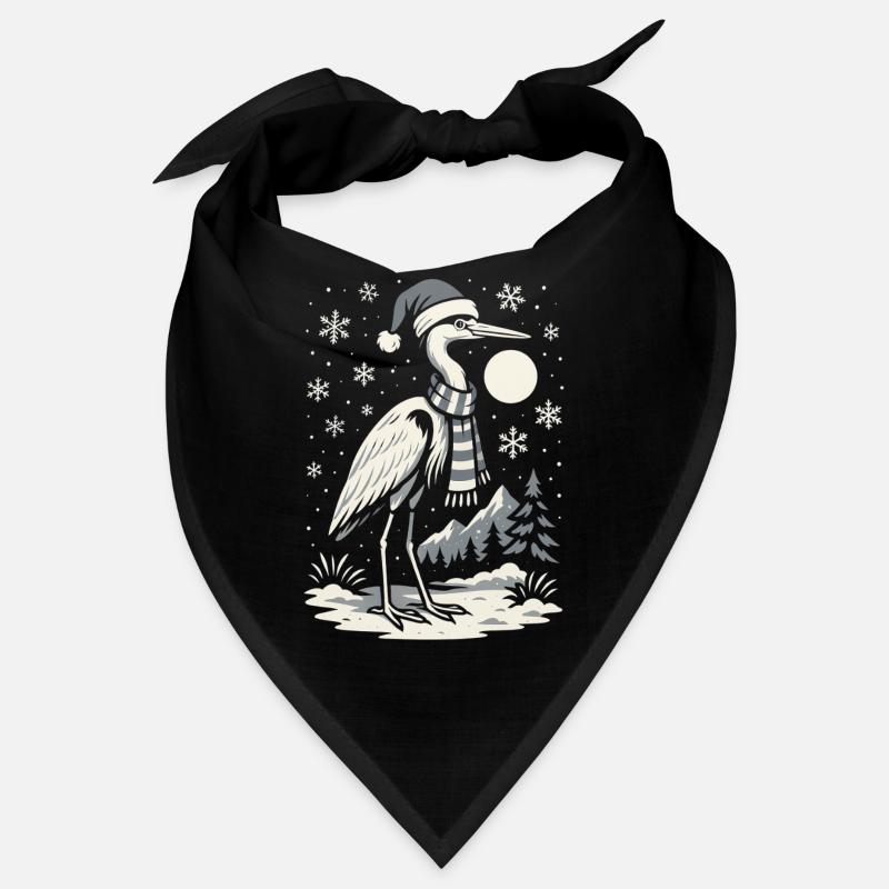 Winter-decorating stork with winter hat Bandana