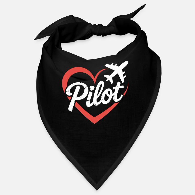 Herz und Flugzeug Pilot Design Bandana