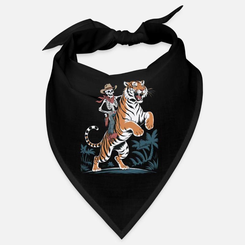 Squelette aventureux avec tigre Bandana