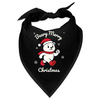Süßer Eisbär - Weihnachts Wortspiel - Bandana - Schwarz - Vorne