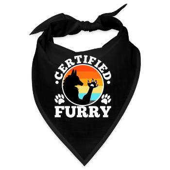 Certified furry - Bandana - Schwarz - Vorne