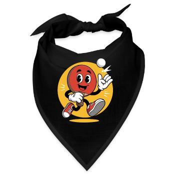 Table Tennis Cartoon Design - Bandana - Schwarz - Vorne