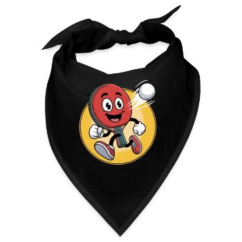 Table Tennis Cartoon Design - Bandana - Schwarz - Vorne
