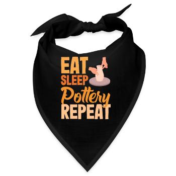 Töpfern Eat Sleep Pottery Repeat - Bandana - Schwarz - Vorne