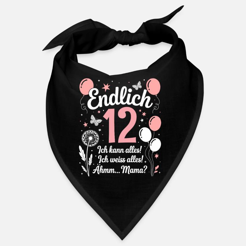 Endlich 12 Geburtstag 12 Jahre Geschenk Mädchen Bandana