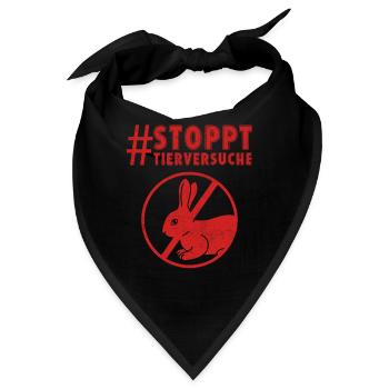 Tierschutz STOPPT TIERVERSUCHE LUSTIG - Bandana - Schwarz - Vorne