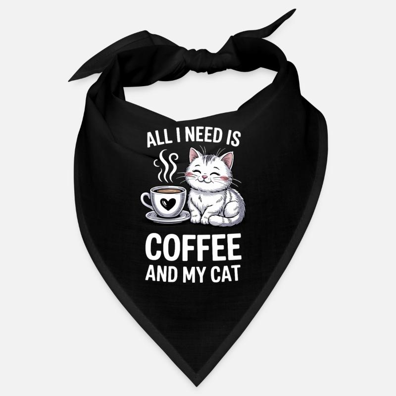 Conception de citation de café et de chat Bandana