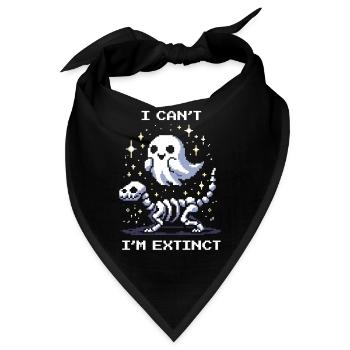 Kann nicht – bin ausgestorben | Dinosaurier Humor - Bandana - Schwarz - Vorne