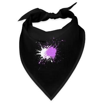 Aquarellartige Farbspritzer - Bandana - Schwarz - Vorne