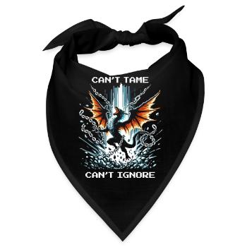 Nicht zähmbar – nicht zu übersehen | Drache - Bandana - Schwarz - Vorne