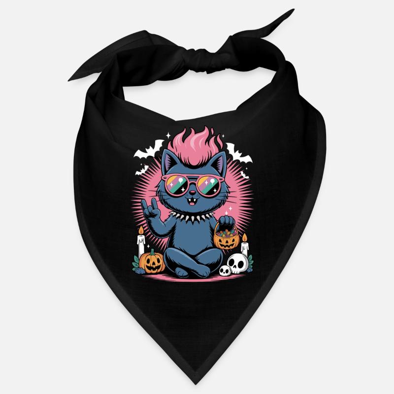 Gueule de bois d’Halloween au néon avec scène de citrouille Bandana
