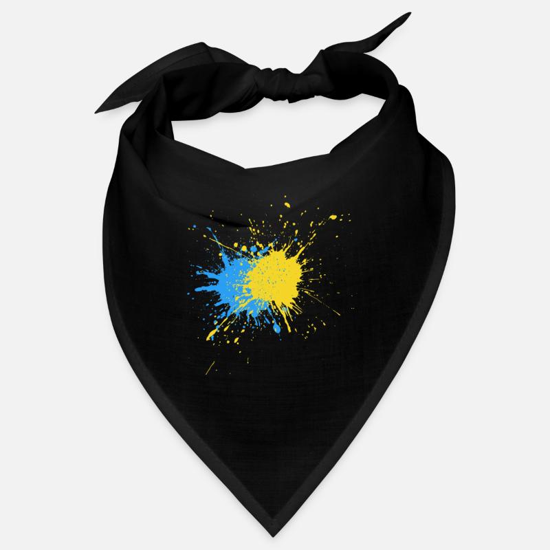 Bicolore Speckle Art Bleu Jaune Bandana