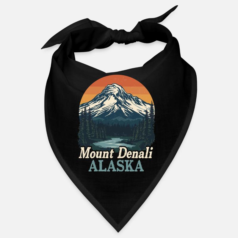 Mount Denali Alaska Retro Landscape Bandana