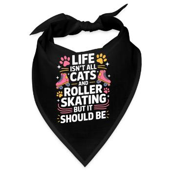 Roller Skating Spruch Katzen Witz Skating Geschenk - Bandana - Schwarz - Vorne
