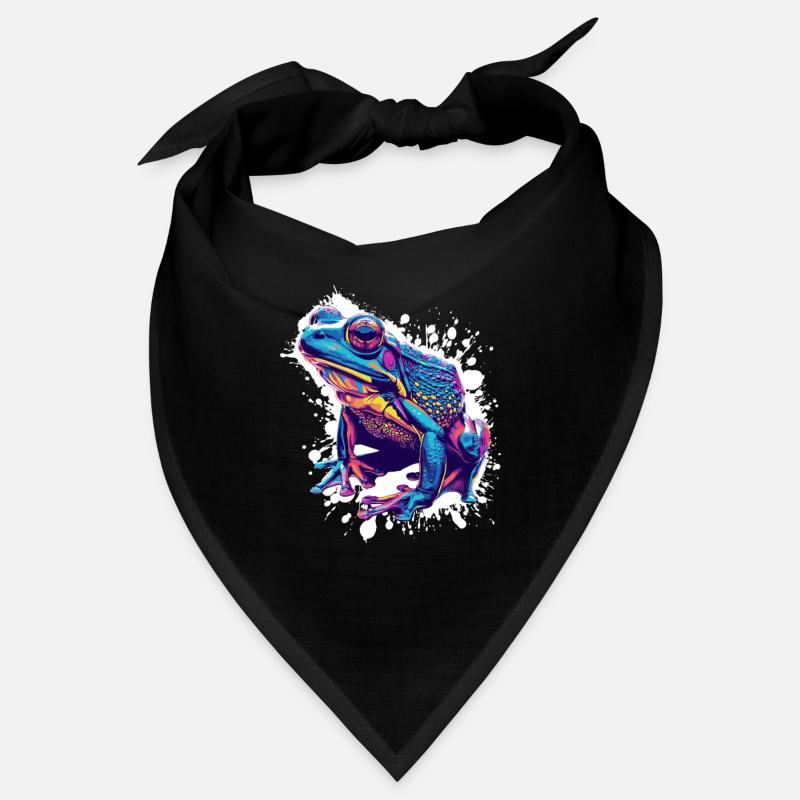 Neon Frog Splash Art Bandana