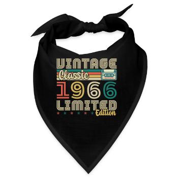 1966 Vintage Retro Geburtstagsgeschenk - Bandana - Schwarz - Vorne
