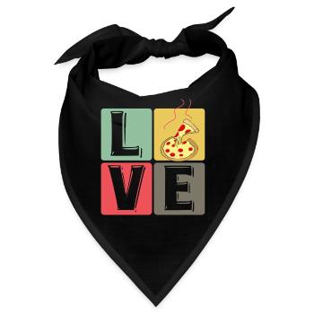 PizzaLove Blockkunst - Bandana - Schwarz - Vorne