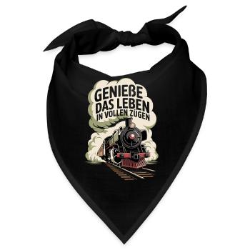 Bahn Genieße Das Leben In Vollen Zügen Eisenbahn - Bandana - Schwarz - Vorne